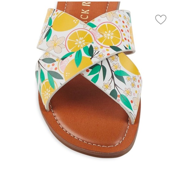 Jack Rogers Lemon Leather Crossover Sandals - size 7.5 - Picture 2 of 9